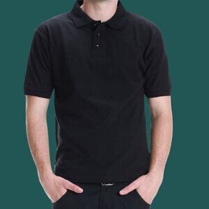 All Polo  Short Sleeve Polo Shirt Mens Black color XLarge